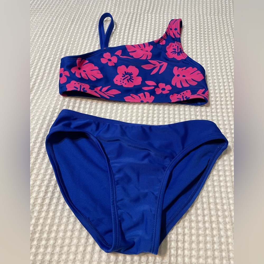 Cat & Jack Blue and Pink Tropical Bikini